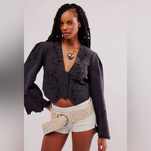 FREE PEOPLE WILD DAISY JACKET/BLOUSE L